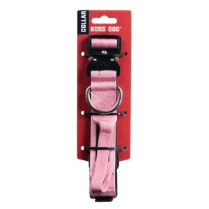 Boss Dog Tactical Adjustable Dog Collar Pink, Large, 17-22 in