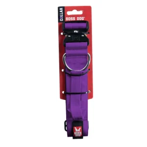 Boss Dog Tactical Adjustable Dog Collar Purple, Large, 17-22 in