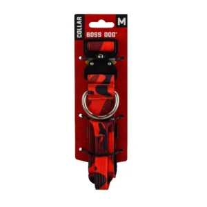 Boss Dog Tactical Adjustable Dog Collar Red Camo, Medium, 15-18 in