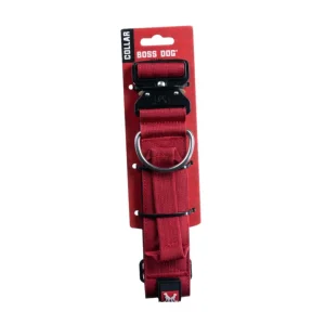 Boss Dog Tactical Adjustable Dog Collar Red, X-Large, 20-28 in