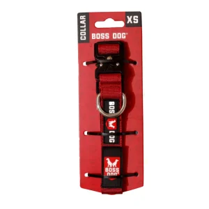 Boss Dog Tactical Adjustable Dog Collar Red, X-Small, 11-14 in