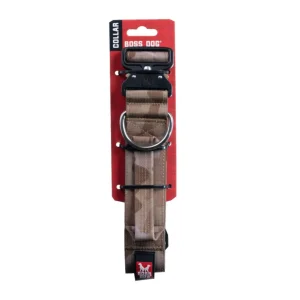 Boss Dog Tactical Adjustable Dog Collar Tan Camo, Large, 17-22 in