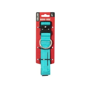 Boss Dog Tactical Adjustable Dog Collar Teal, Large, 17-22 in