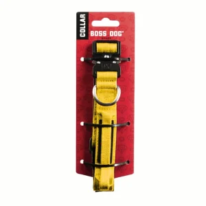 Boss Dog Tactical Adjustable Dog Collar Yellow, Large