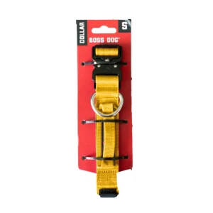Boss Dog Tactical Adjustable Dog Collar Yellow, Small