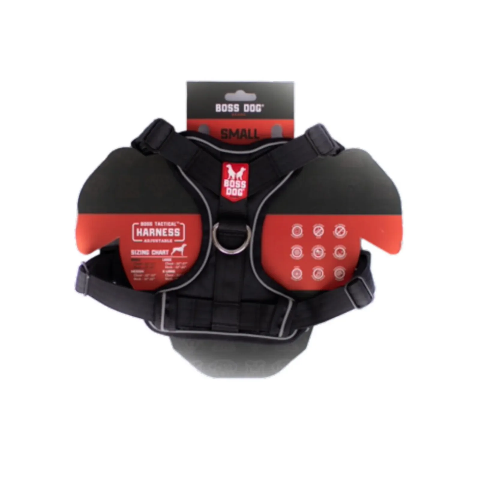 Boss Dog Tactical Dog Harness, Black, Small