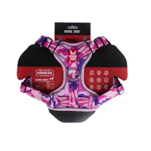 Boss Dog Tactical Dog Harness Pink Camo, Small