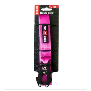 Boss Dog Tactical Dog Leash Hot Pink, 4 ft