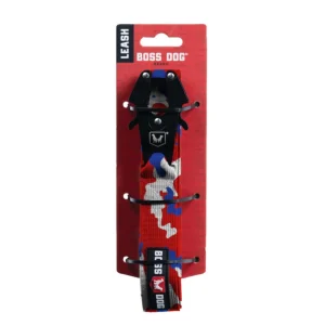 Boss Dog Tactical Dog Leash - Red, White, Blue, 1.25 in x 4 ft