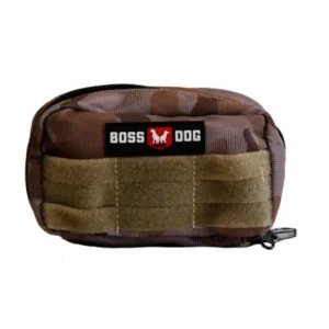 Boss Dog Tactical Molle Dog Harness Bag Tan Camo Small