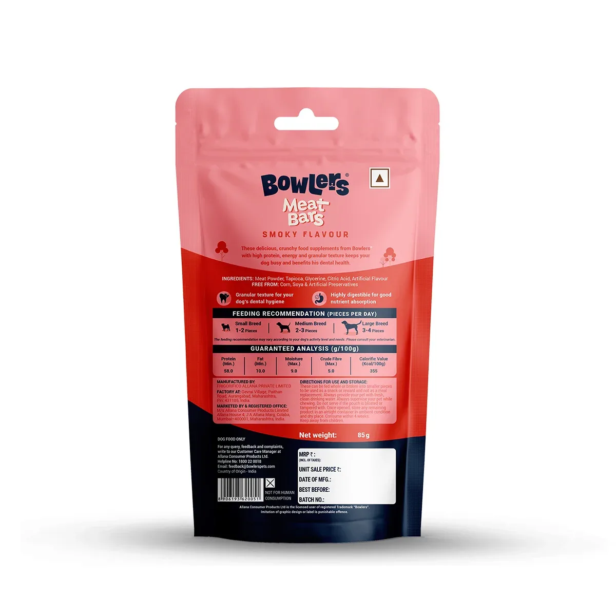 Bowlers Smoked Flavour Meat Bars Dog Treats - Image 2