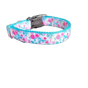 Bright Floral Nylon Dog Collar