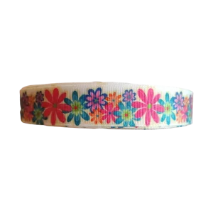 Bright Flowers Nylon Dog Collar