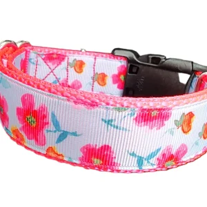 Bright Flowers Nylon Dog Collar