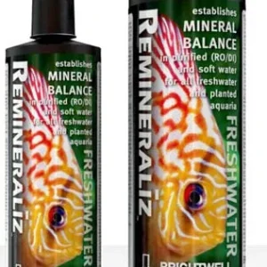Brightwell Aquatics Remineraliz Balances minerals in purified or soft water; Liquid Form, 2 Liters / 67.6 oz.