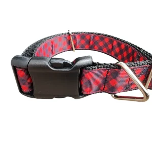 Buffalo Check Plaid Nylon Dog Collar