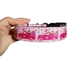 Bunny Easter Truck Nylon Dog Collar