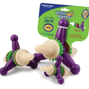 Busy Buddy Jack Dog Toy Purple/White Large