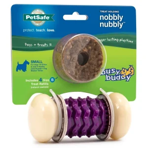 Busy Buddy Nobbly Nubbly Dog Toy Purple/White Small