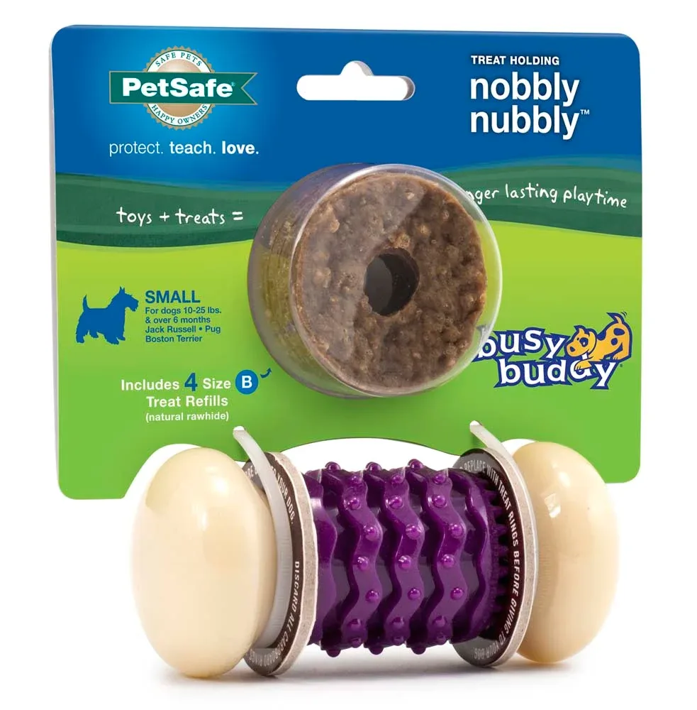 Busy Buddy Nobbly Nubbly Dog Toy Purple/White Small