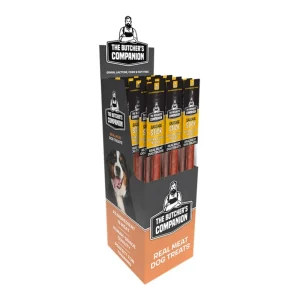 Butcher's Companion Dog Pork & Liver Sausage Sticks Display - 25 ct