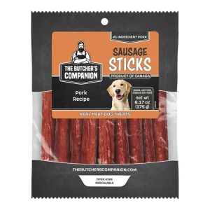 Butcher's Companion Dog Pork Sausage Sticks, 6.17 oz