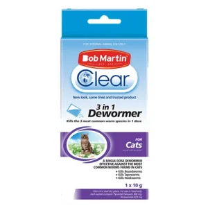 Buy Bob Martin Clear 3 in 1 Dewormer for Cats 1x10g at Lowest Price