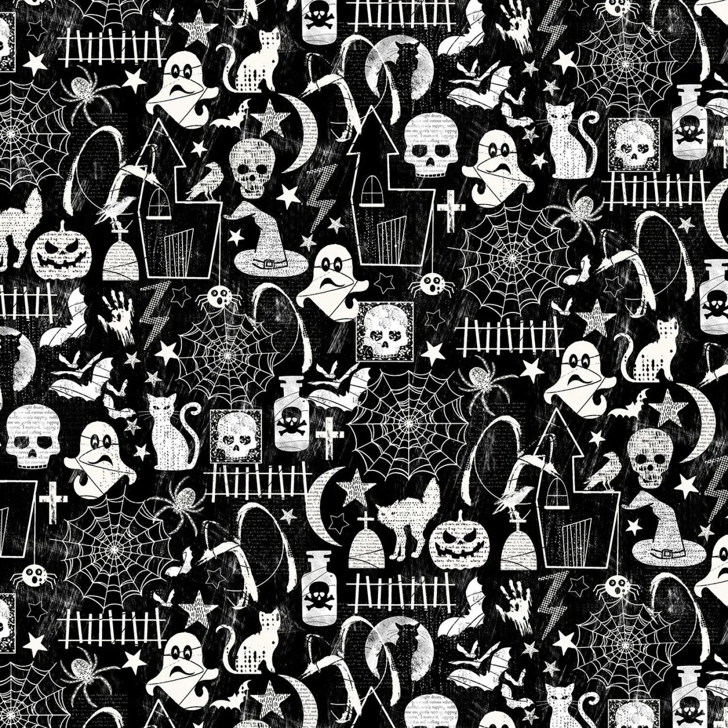 "B&W Halloween" Dog Bandana (Glow in the Dark) - Image 2