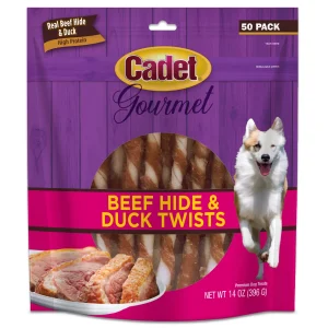 Cadet Gourmet Beef Hide & Duck Dog Twist Sticks Beef Hide & Duck 14 oz (50 ct)