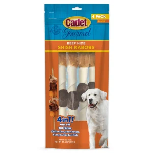 Cadet Gourmet Beef Hide Shish Kabob Dog Treats Beef Hide 11.6 oz (4 ct)