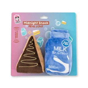 Cake Slice & Milk Midnight Snack Plush Dog Toy Gift Set