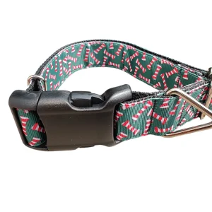 Candy Cane Bones Christmas Nylon Dog Collar