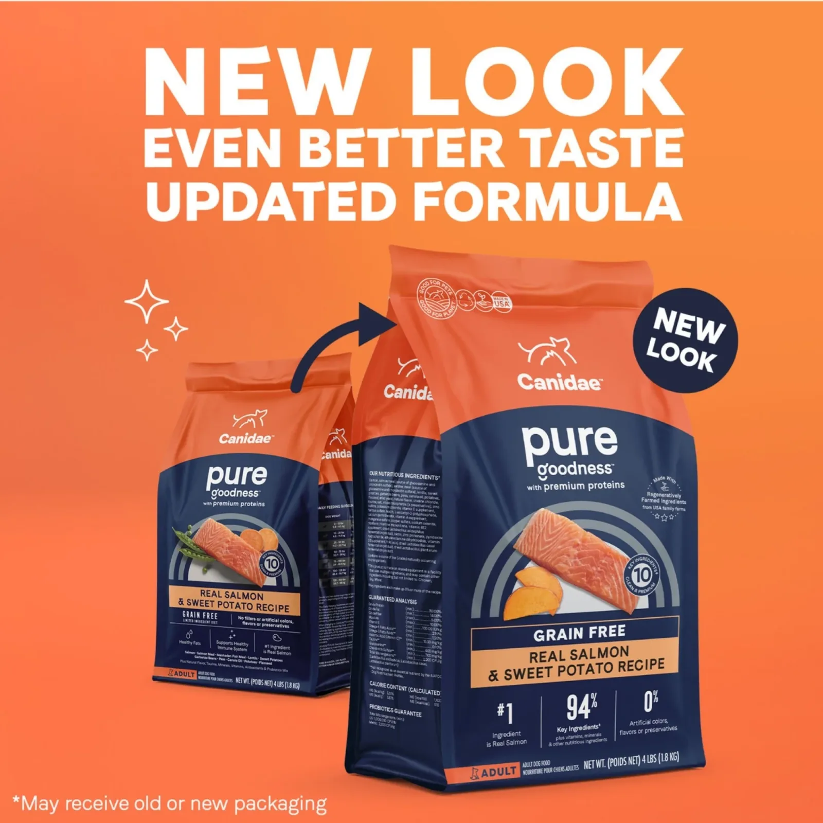 CANIDAE PURE Farm To Bowl GrainFree LID Dry Dog Food Salmon Sweet Potato, 4 lb - Image 2