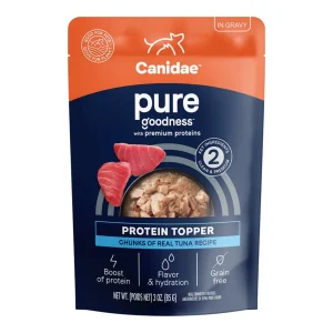 CANIDAE PURE Goodness Protein Topper for Dogs Tuna Chunks in Gravy, 3 oz each, Case of 12
