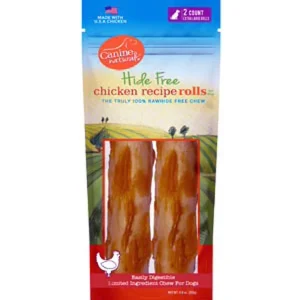 Canine Natural Hide Free 10 in Chicken Extra Large Roll, 2-Count