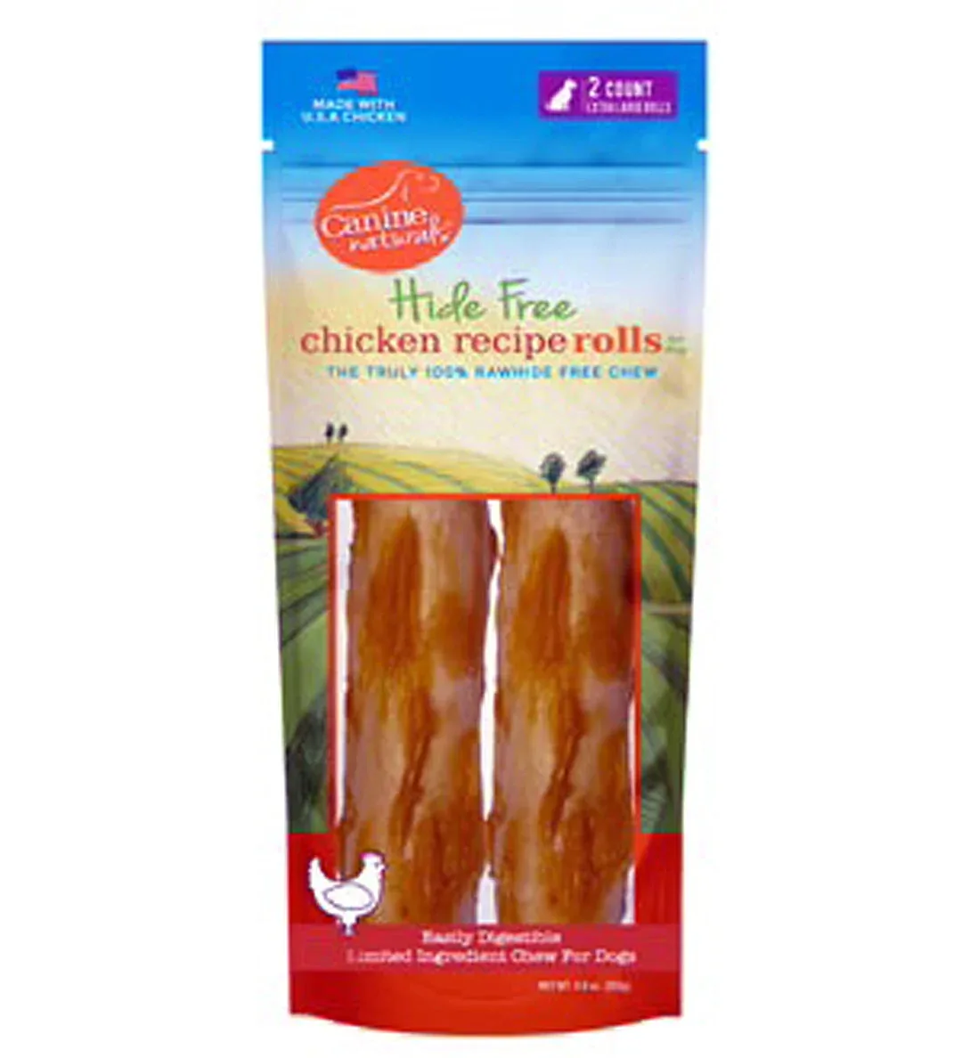 Canine Natural Hide Free 10 in Chicken Extra Large Roll, 2-Count