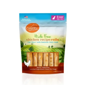 Canine Natural Hide Free 2.5 in Chicken Mini Roll, 6-Count