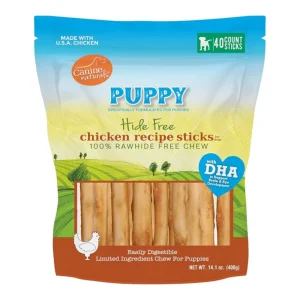 Canine Natural Hide Free Dog 5 in Puppy Chicken Stick, 40-Count
