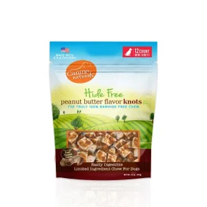 Canine Natural Hide Free Peanut Butter Mini Knot, 12-Count