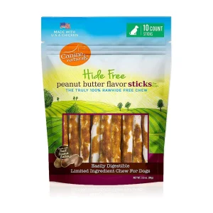 Canine Naturals - Long-Lasting Peanut Butter Stick Dog Chew 5 in, 10-Count