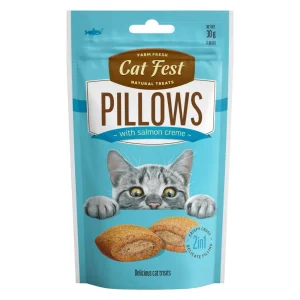 Catfest Pillows with Salmon Cream Cat Treats