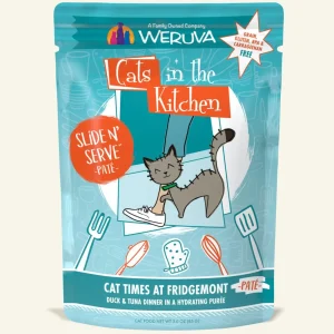 Cats in The Kitchen Slide N Serve Cat Times at Fridgemont Duck and Tuna Dinner 3 oz. Pouch 12 ct