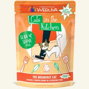 Cats in The Kitchen Slide N Serve The Breakfast Cat Chicken and Pumpkin Dinner 3 oz. Pouch 12 ct