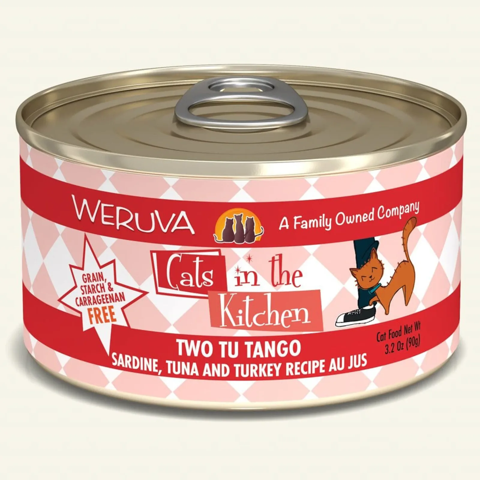 Cats in The Kitchen Two Tu Tango Sardine, Tuna and Turkey Recipe, 6 oz 24 ct
