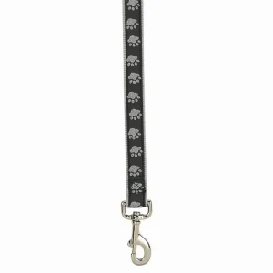 CC TwoTone Pawprint Lead 4Ftx5/8 in Black