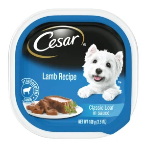 Cesar Classic Loaf in Sauce Adult Wet Dog Food Lamb, 3.5 oz each, Case of 24