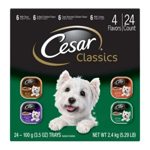 Cesar Classic Loaf in Sauce Adult Wet Dog Food Poultry Variety Pack 84.66 oz 24 ct