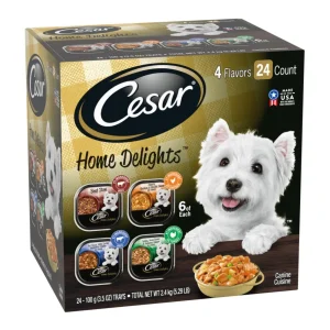 Cesar Home Delights Adult Wet Dog Food Variety Pack, 3.5 oz each, Case of 24