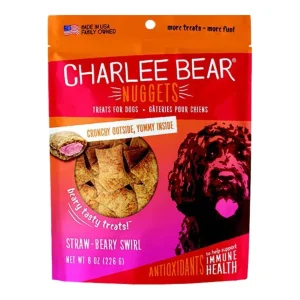 Charlee Bear Nuggets Straw-Beary Swirl Dog Treats 8 oz