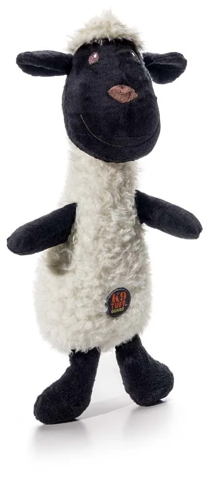 Charming Pet Scruffles Lamb Plush Dog Toy, Black & White, Large